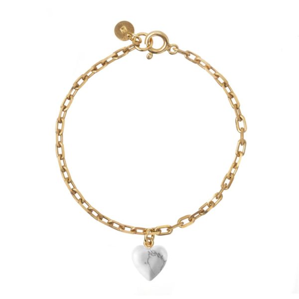 GUILTY PLEASURES HOWLITE HEART BRACELET