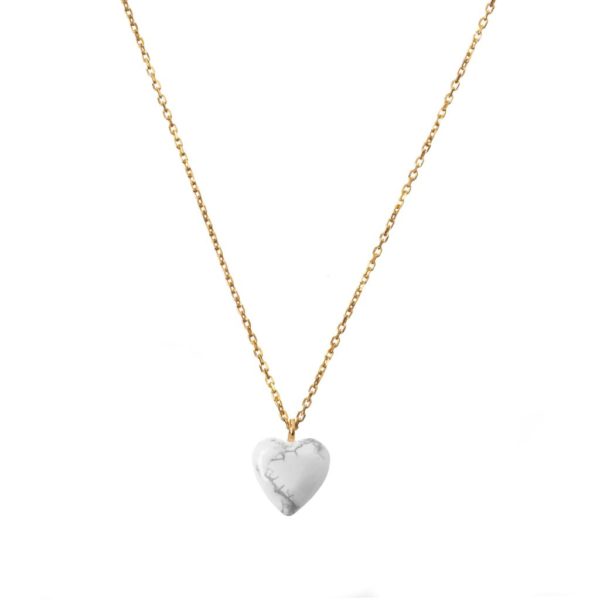 GUILTY PLEASURES HOWLITE HEART NECKLACE