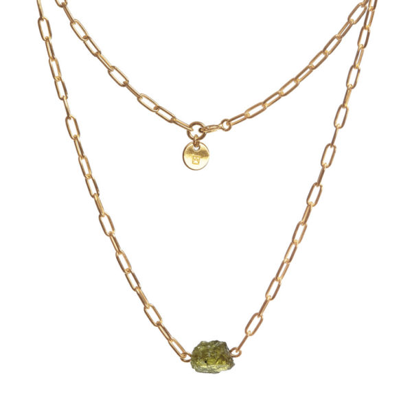 OLIVINE GOLD LINK CHAIN NECKLACE
