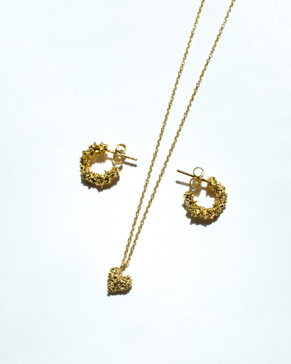 CRUSH GOLD HEART NECKLACE + EARRINGS SET