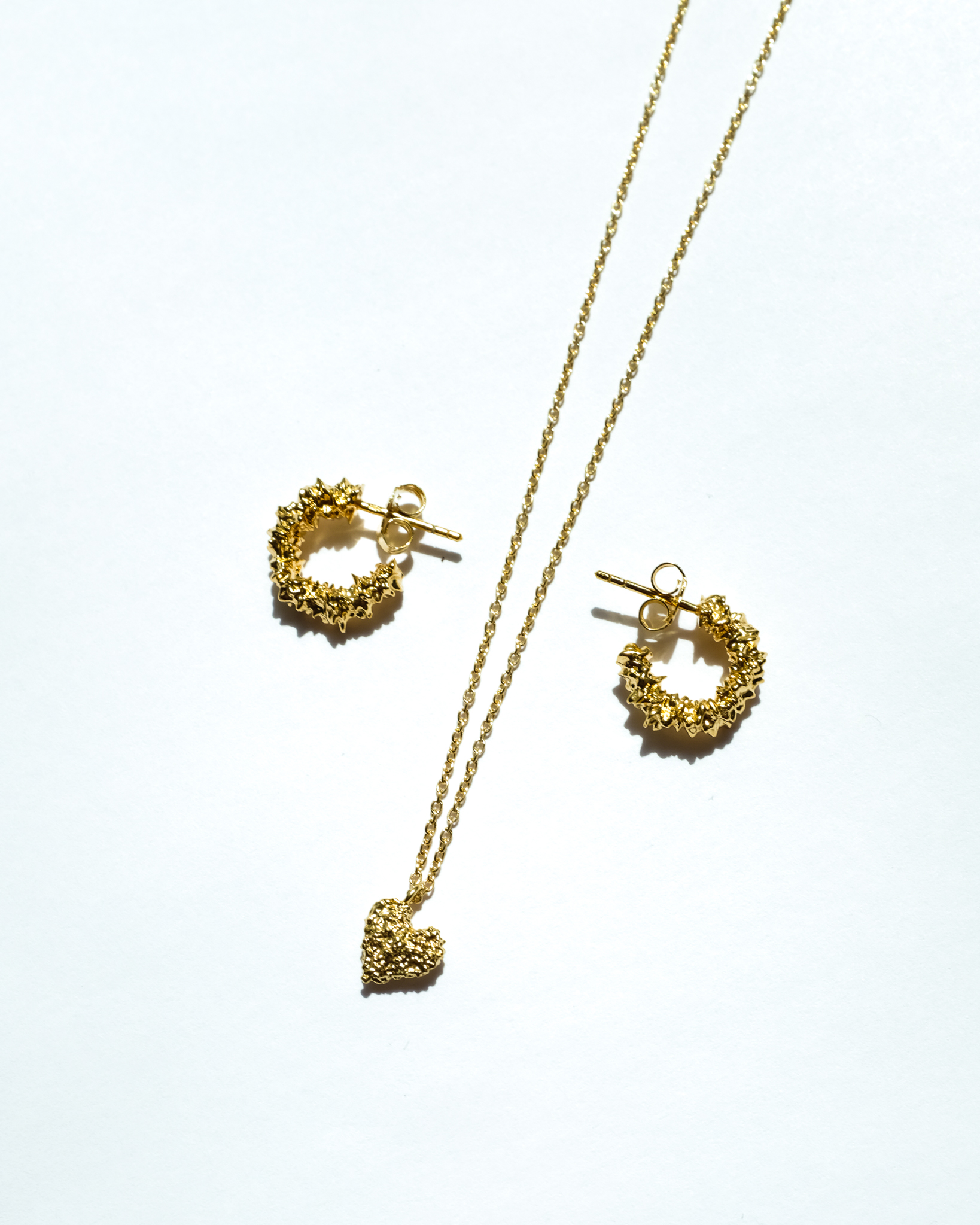 CRUSH GOLD HEART NECKLACE + EARRINGS SET