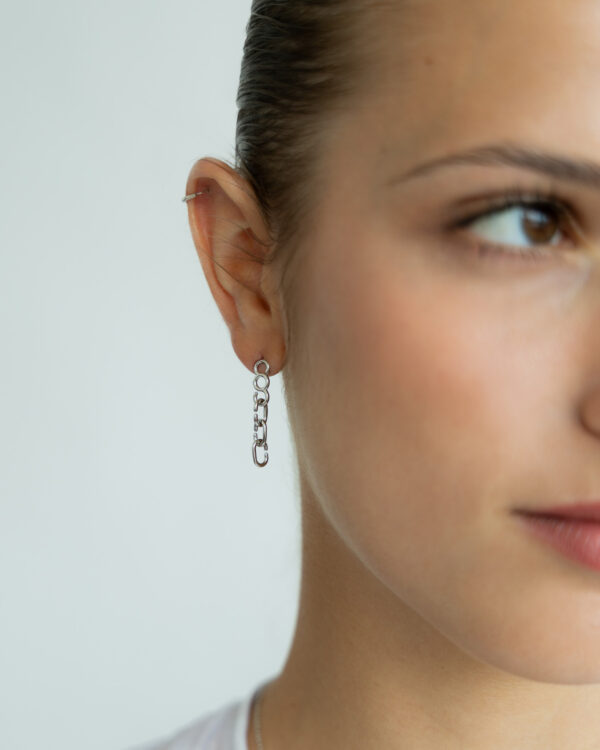 CLICK SILVER PENDANT EARRING